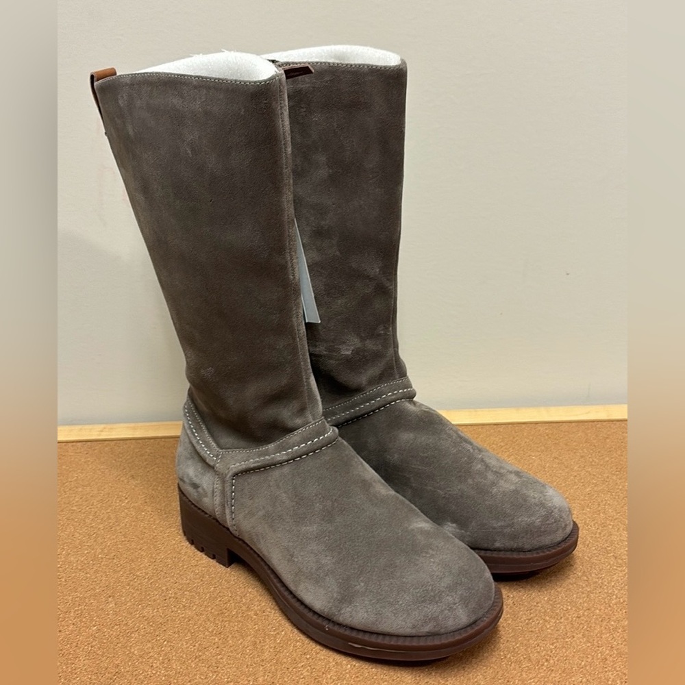 REVITALIGN Women's Kelso Mid Calf Zip Boots Orthotic Gray Suede SZ 7 NEW